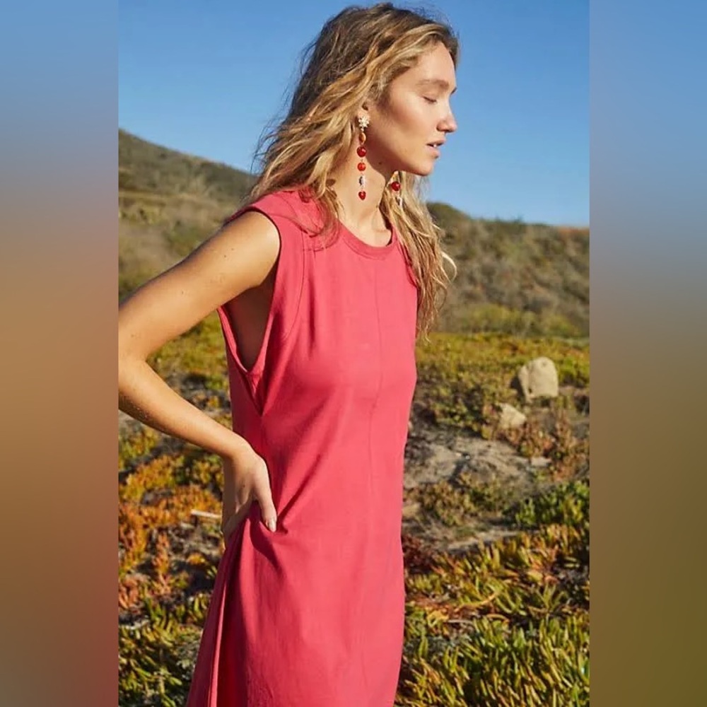 NWT Free People Beach Simone Midi In Red Jalapeño - Picture 4 of 10